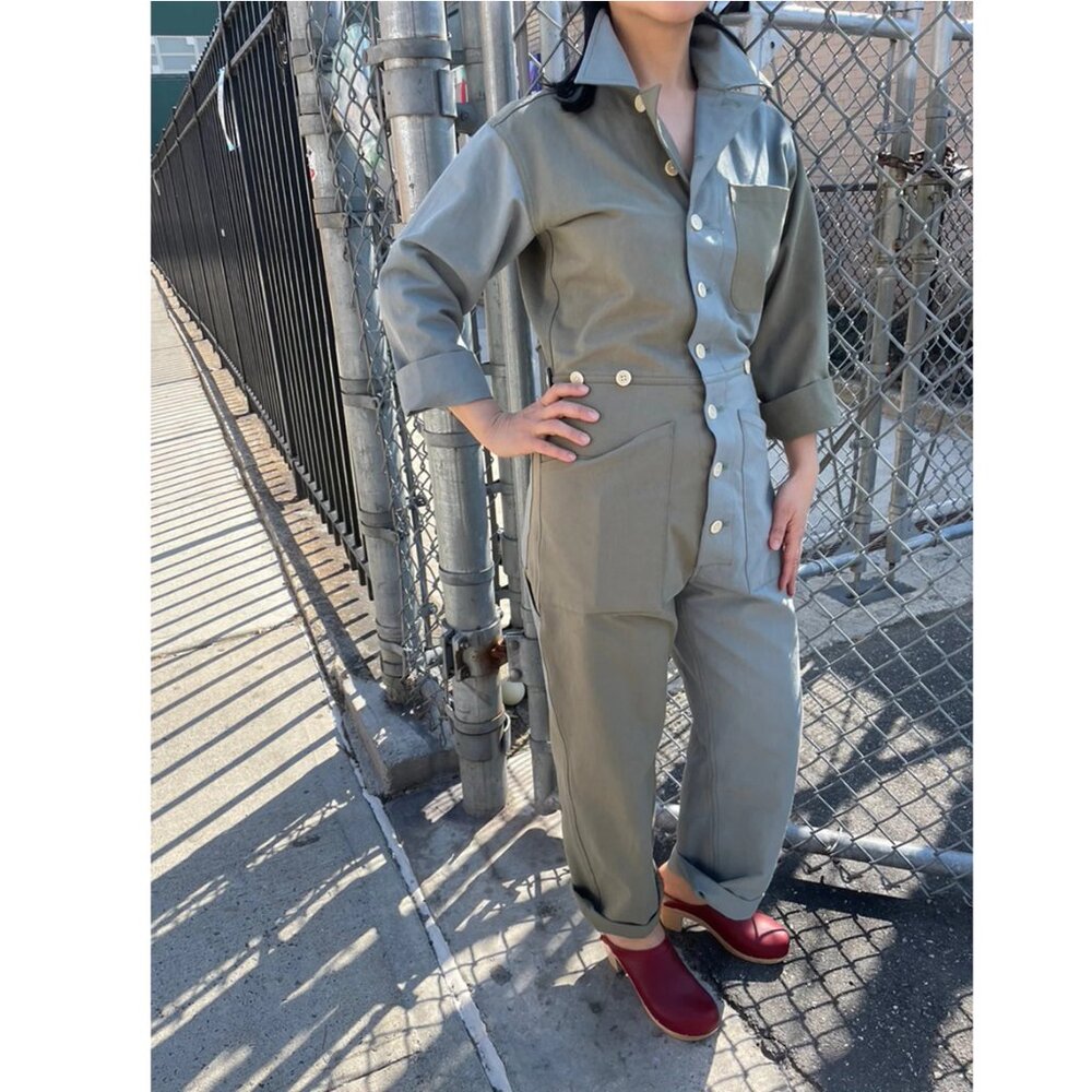 Verity & Daughters - Suze Jumpsuit in Colorblock Green - Size S